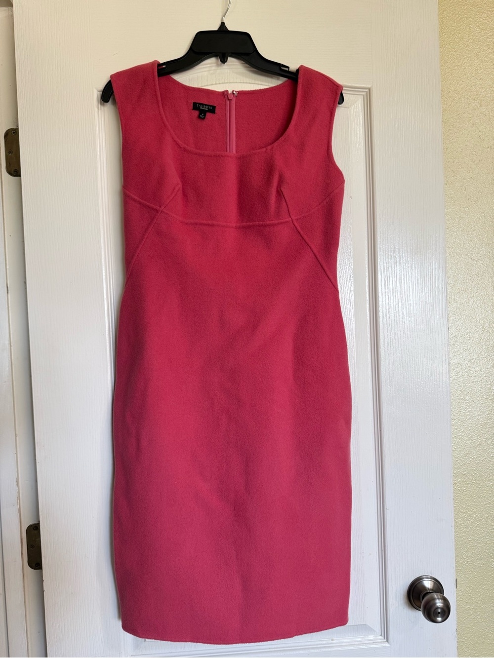 Talbots Pink Wool Sheath Dress Size 4 Sleeveless